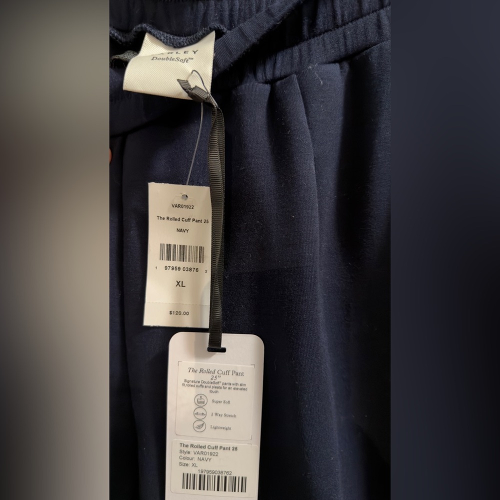 Varley DoubleSoft Pants XL Navy Rolled Cuff Travel Set Matching Top Available - Picture 7 of 9